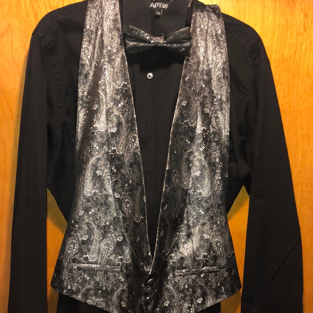 Men’s vest and bowtie. (Shirts sold separately)